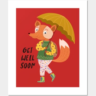 get well soon fox Posters and Art